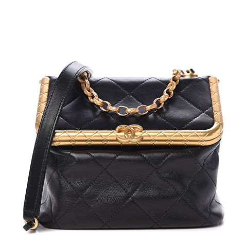 chanel kiss lock bag 2020|CHANEL Lambskin Quilted Tassel Kiss Lock Evening Clutch .